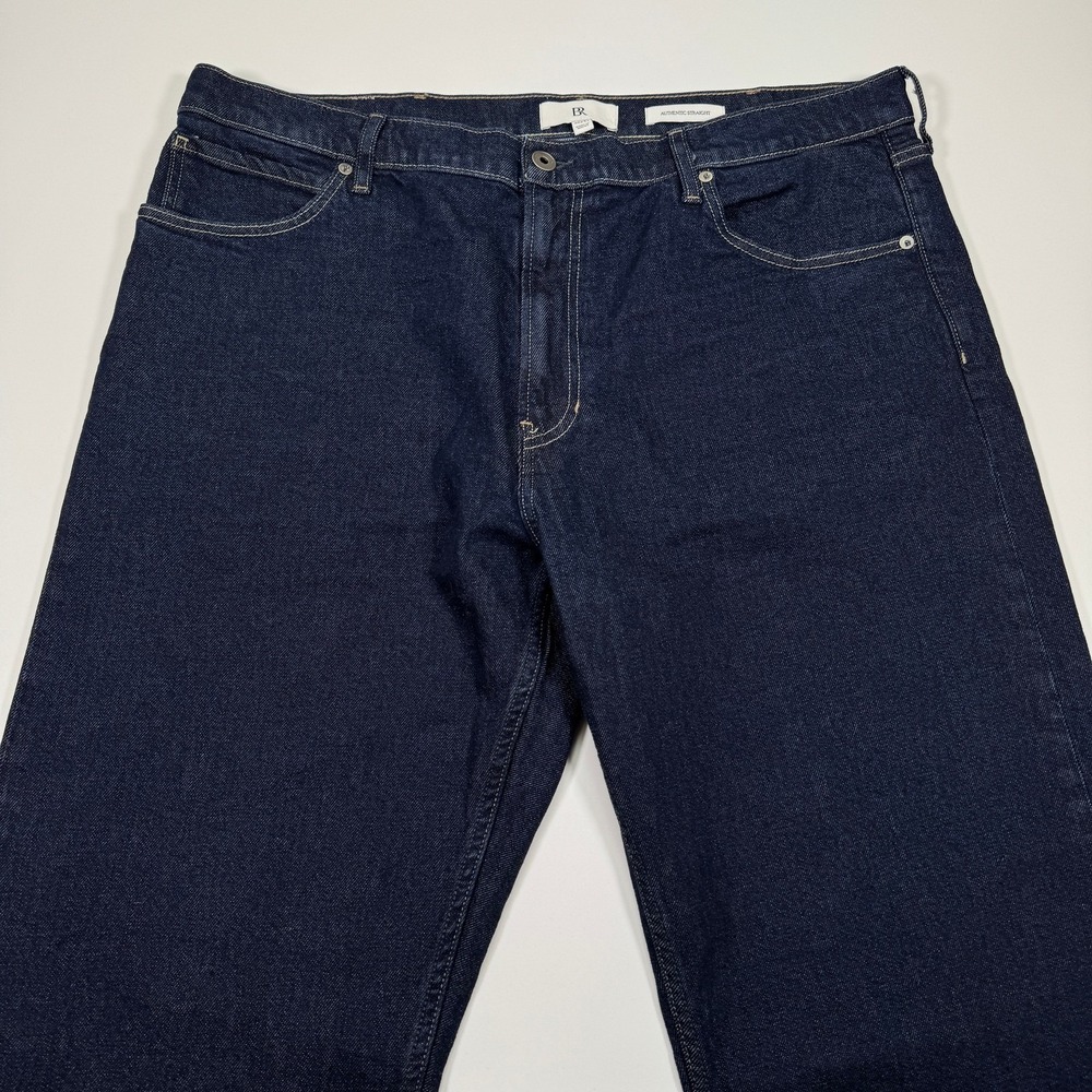 Banana Republic Authentic Straight Jeans Mens 40x32 Dark Rinse Blue Denim Preppy - Picture 7 of 16